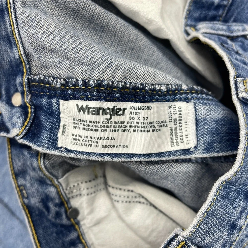 Wrangler Jeans Mens 36x32 Blue Denim Comfort George Strait Cowboy Straight Leg